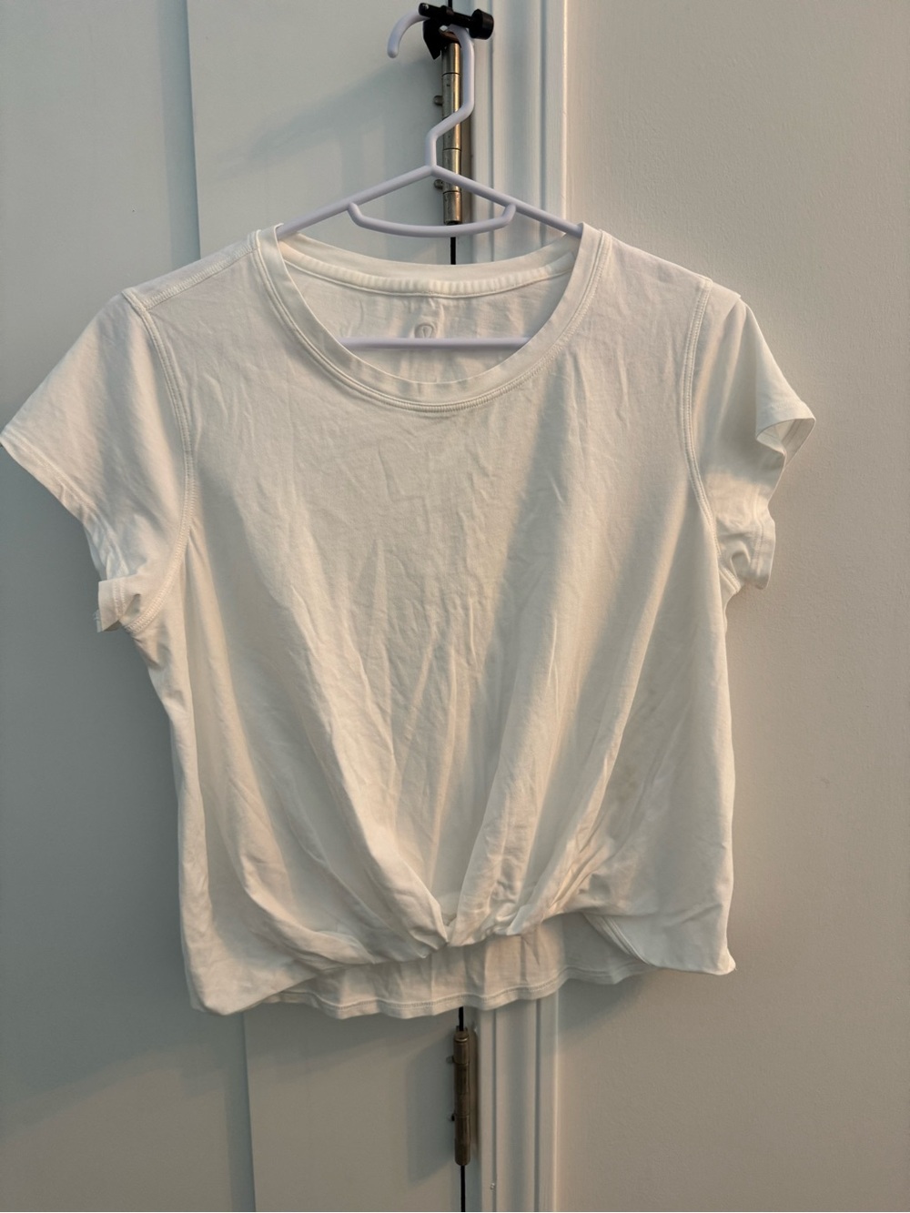 Lululemon Women's White Tie-Hem Crewneck Tee